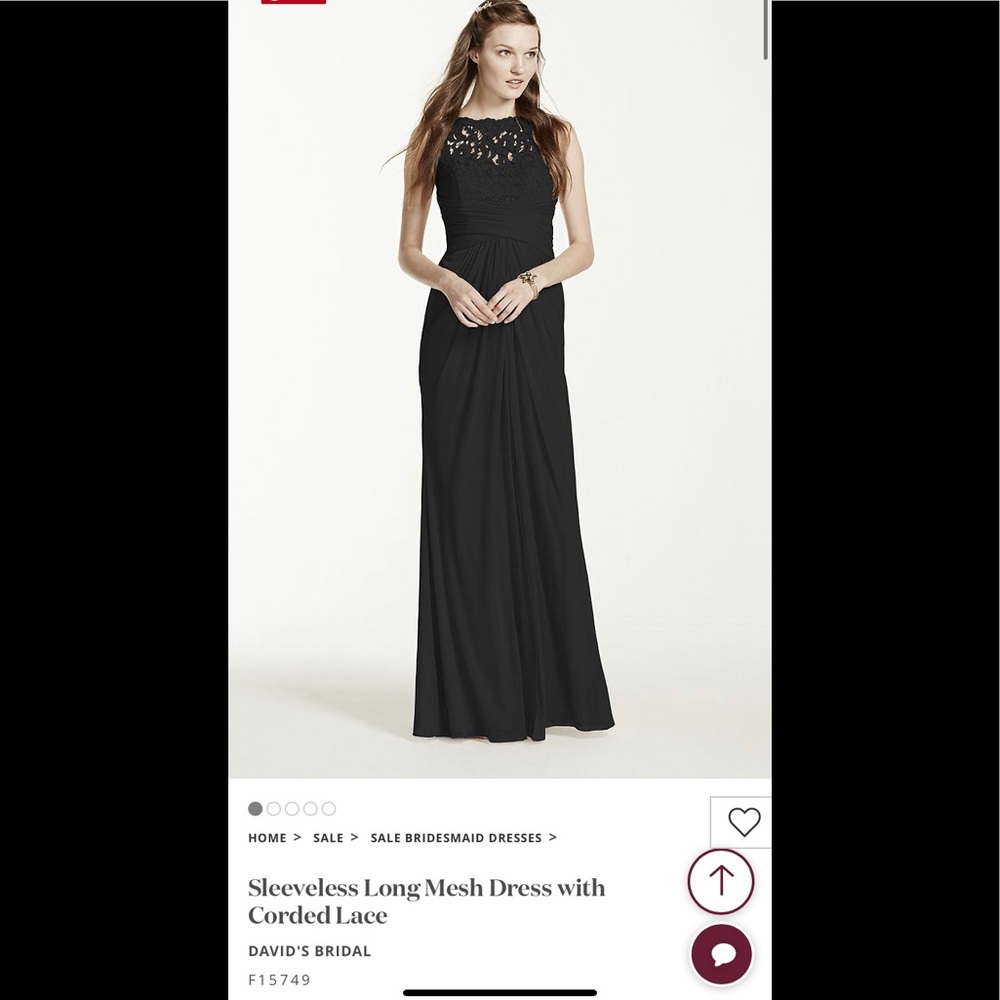 Sleeveless Long Mesh Dress with Corded Lace